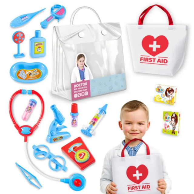 Set Doctor pentru Copii cu Geantă de Prim Ajutor – Joc de Rol Educativ