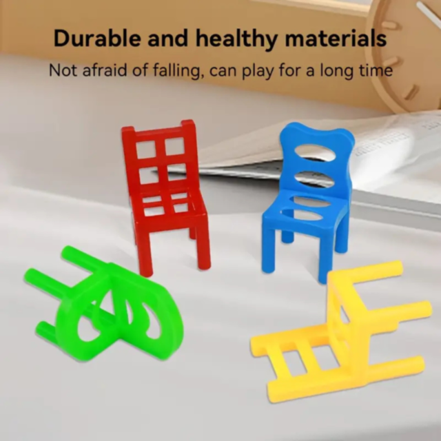 Joc de Echilibru și Îndemânare cu Scaune Colorate – 60 Piese