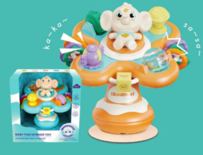 Spinner Interactiv Elefănțel cu Ventuză și Jucării | image