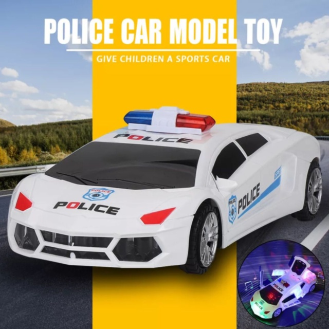 Mașinuță de Poliție cu Lumini, Sunete și Transformare Robot  