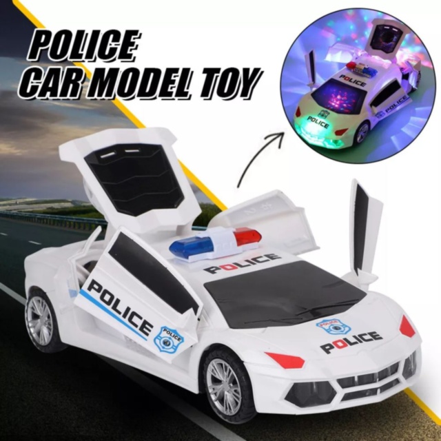 Mașinuță de Poliție cu Lumini, Sunete și Transformare Robot  