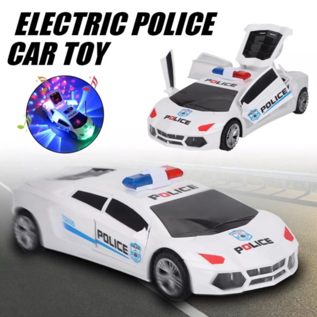 Mașinuță de Poliție cu Lumini, Sunete și Transformare Robot  
