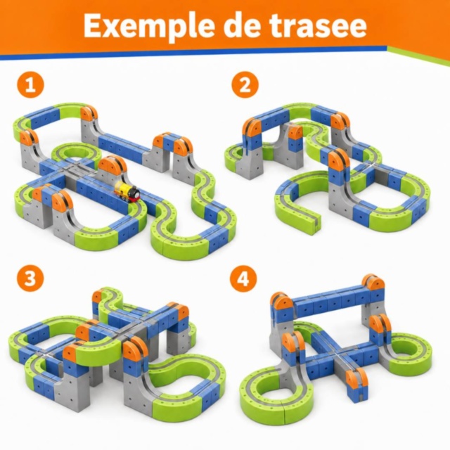 Set magnetic de construcție cu trenuleț electric reîncărcabil