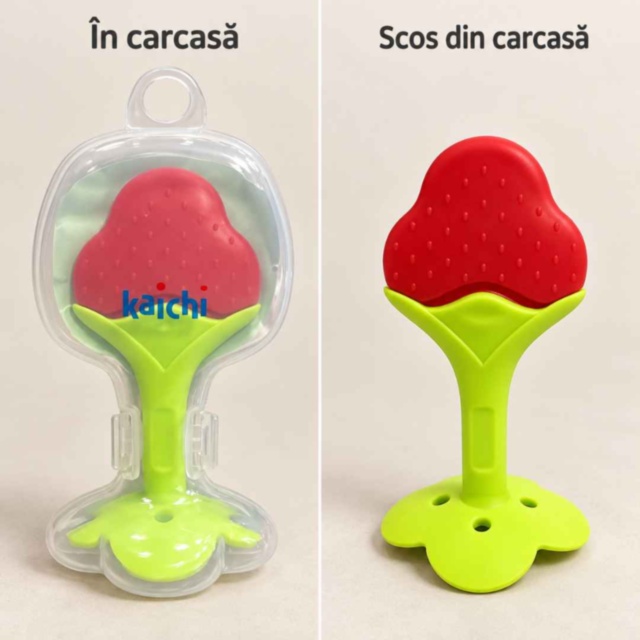 Jucărie de dentiție pentru bebeluși, cu mâner și carcasă
