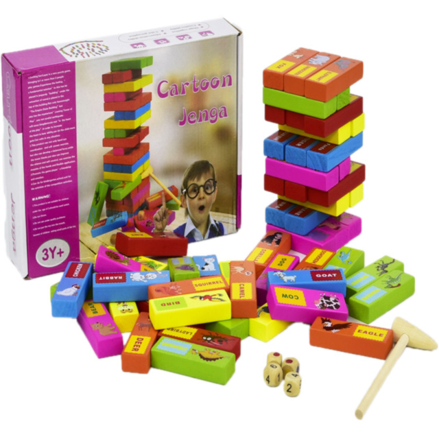 Jenga - Turnul Instabil cu 54 Blocuri de Lemn