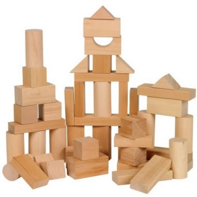 Set de Construcție  Orășelul din Lemn  cu 53 Blocuri