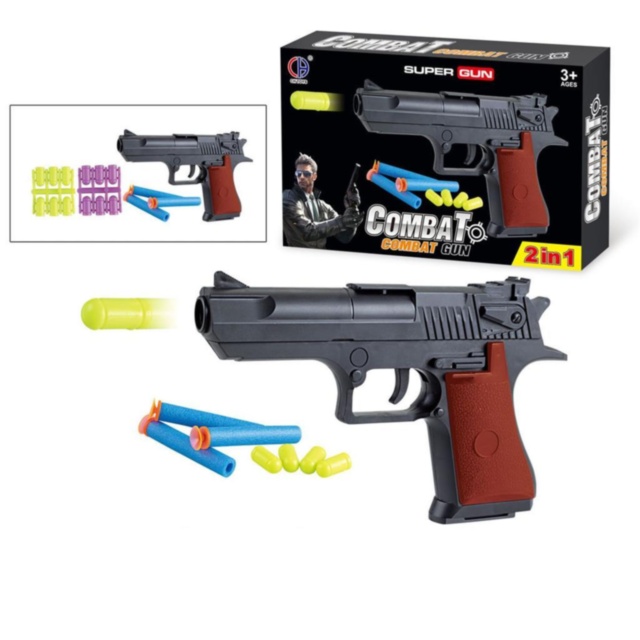 Pistol care Trage cu Proiectile Moi de Burete și Ventuze 