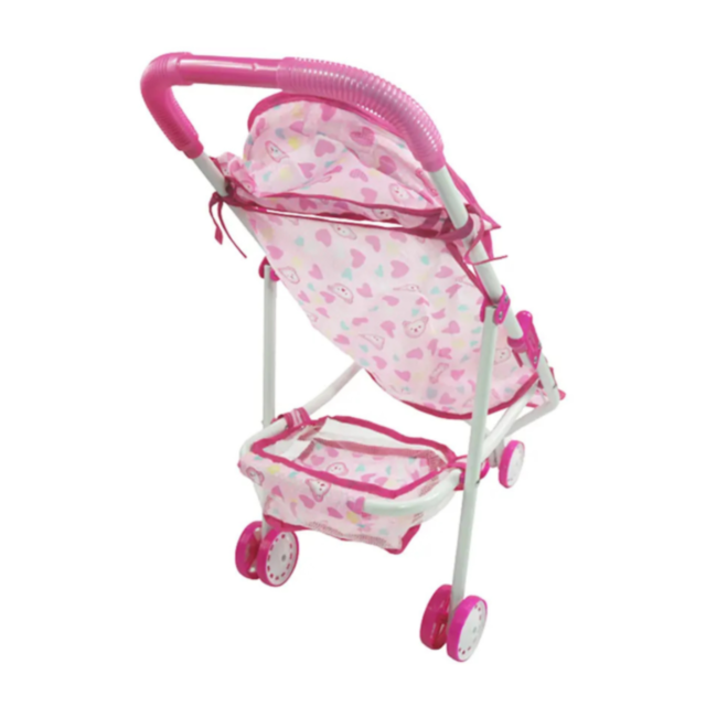 Cărucior pentru Păpuși cu Design Roz – Joacă de Rol pentru Micile Mămici