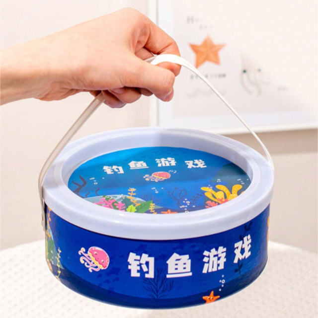 Set de pescuit magnetic din lemn cu vietăți marine