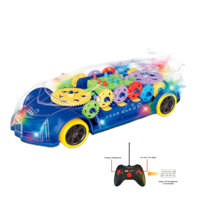 Mașinuță Sport cu Telecomandă, Mecanism Vizibil și Lumină LED