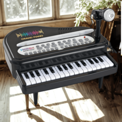 Pian Electronic Grand Piano cu Microfon și Funcții Muzicale (culoare aleatorie) | image