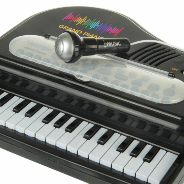 Pian Electronic Grand Piano cu Microfon și Funcții Muzicale (culoare aleatorie)
