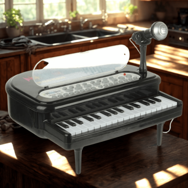 Pian Electronic Grand Piano cu Microfon și Funcții Muzicale (culoare aleatorie)