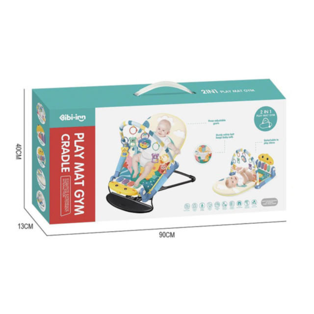 Centru de Joacă 2-în-1 pentru Bebeluși | Leagăn și Saltea cu Pian