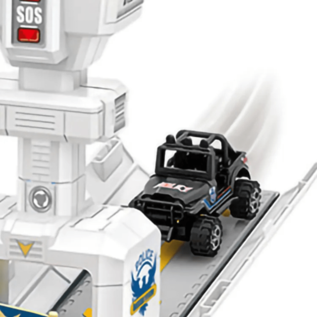 Aeronavă de Poliție cu Funcții de Pista și Vehicule – Jucărie Interactivă pentru Copii 