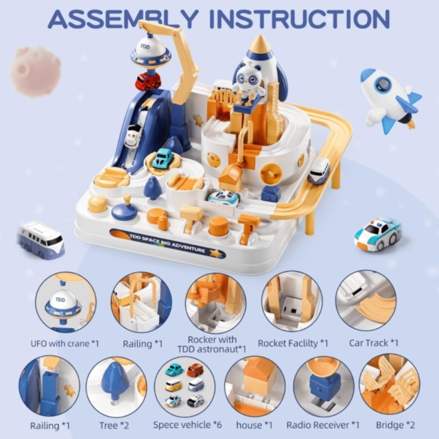 Set De Joacă Space Adventure Cu Mașinuțe Și Rachetă