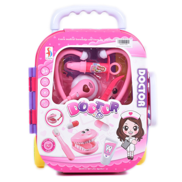 Trusa Doctorului cu Gentuța Troler, Lumini și Sunete, 13 Accesorii 