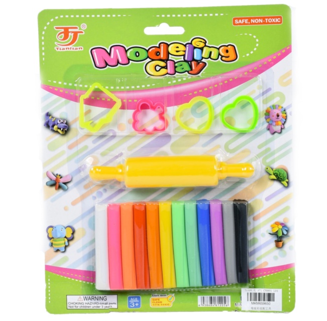 Set Plastilină 12 Culori și Ustensile de Modelat