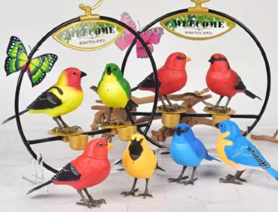 2 buc. Păsări Interactive cu Control Vocal și Lumini | image