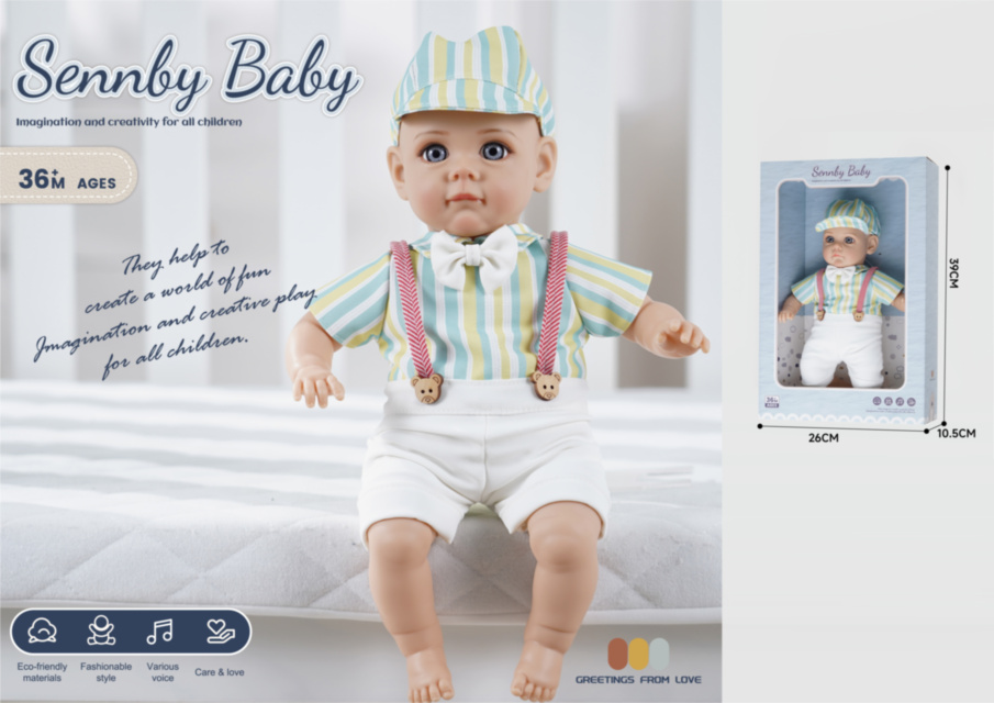 Bebeluș Băiețel din Vinil și Corp Moale cu Sunete