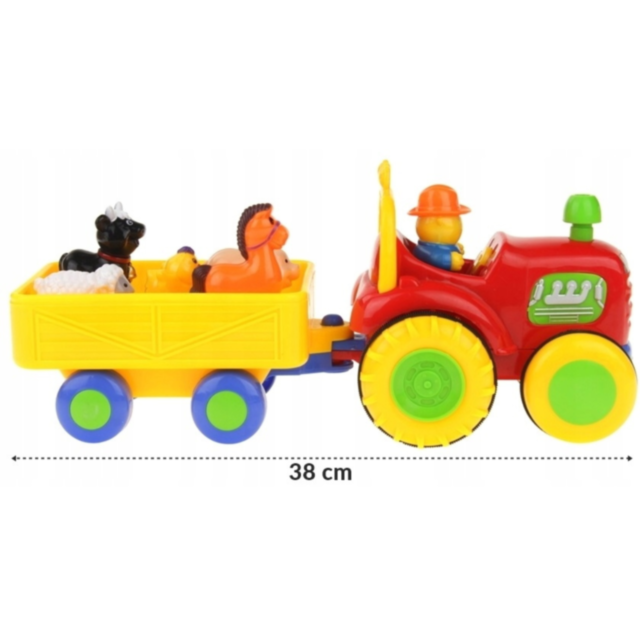 Tractor Interactiv cu Animale și Lumini - Jucărie Educativă pentru Copii
