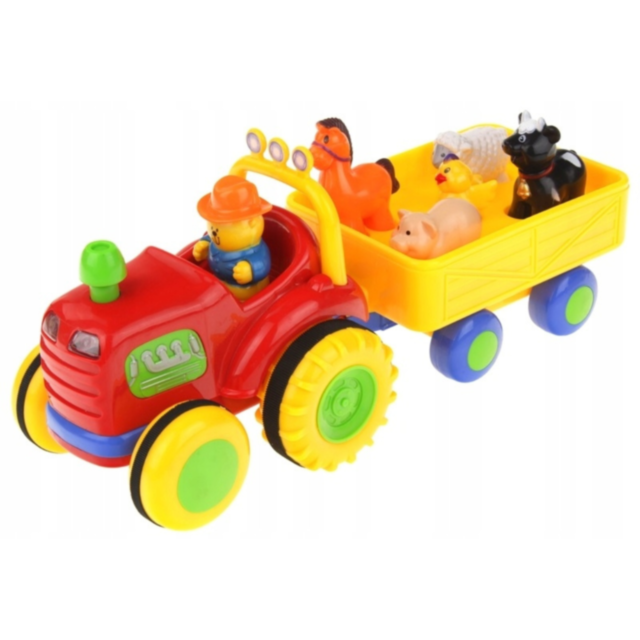 Tractor Interactiv cu Animale și Lumini - Jucărie Educativă pentru Copii