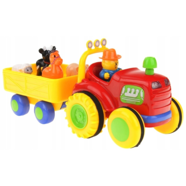 Tractor Interactiv cu Animale și Lumini - Jucărie Educativă pentru Copii