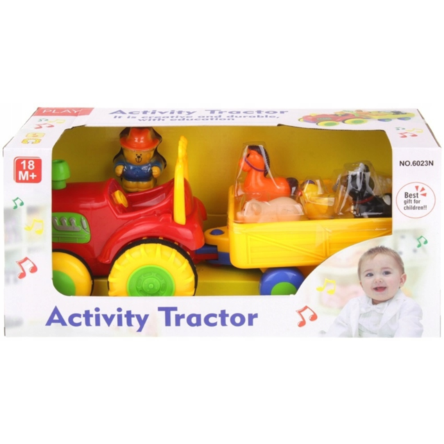 Tractor Interactiv cu Animale și Lumini - Jucărie Educativă pentru Copii