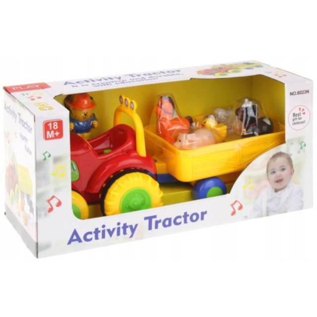 Tractor Interactiv cu Animale și Lumini - Jucărie Educativă pentru Copii