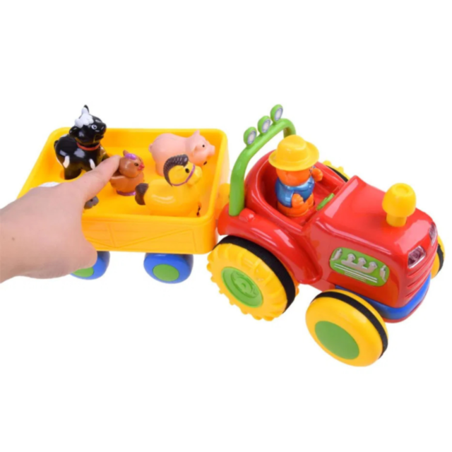 Tractor Interactiv cu Animale și Lumini - Jucărie Educativă pentru Copii