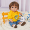 Păpușă Băiețel Chimi Doll 38 cm cu Hanorac Galben și Articulații Mobile