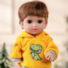 Păpușă Băiețel Chimi Doll 38 cm cu Hanorac Galben și Articulații Mobile