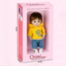 Păpușă Băiețel Chimi Doll 38 cm cu Hanorac Galben și Articulații Mobile