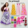 Păpușă de 28 cm cu rochițe, pantofi și accesorii
