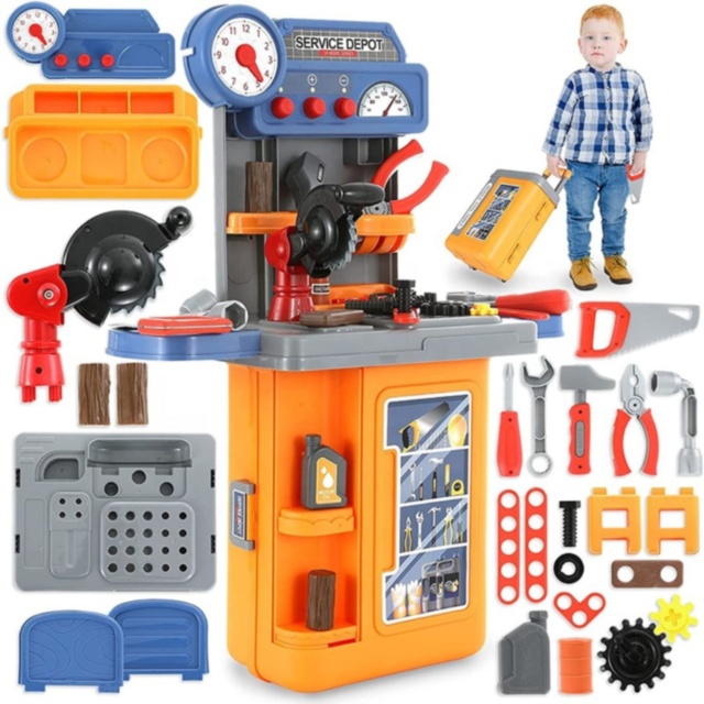 Masă de Lucru cu Scule 3-în-1 pentru Copii