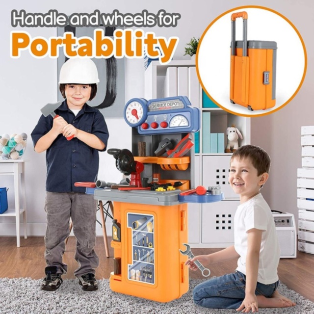 Masă de Lucru cu Scule 3-în-1 pentru Copii