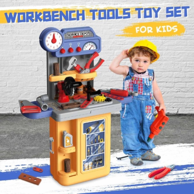 Masă de Lucru cu Scule 3-în-1 pentru Copii