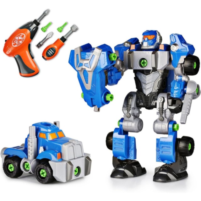 Robot Transformabil 2 în 1, Cu Șurubelniță Electrică, Joc de Construcție pentru Copii  