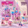 Set de construcție castel roz cu 1000 de piese