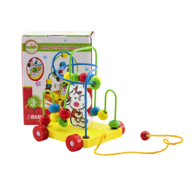 Rățușca din Lemn cu Labirint Motric, jucărie de tras