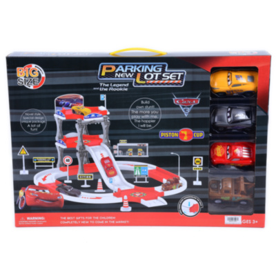 Cars, Set Parcare Etajată și Stație Peco cu 4 Mașinuțe | image