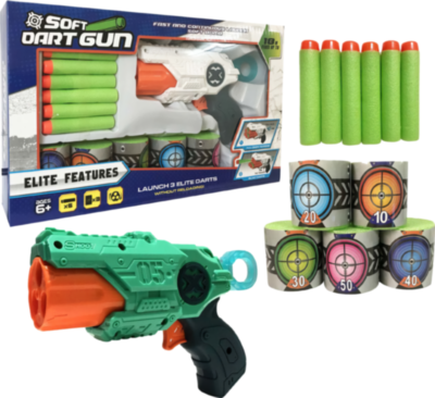 Pistol Blaster cu 6 Proiectile și 5 Conserve Țintă | image