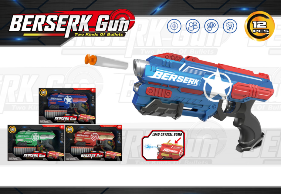 Blaster cu 12 Proiectile, Bile Gelatinoase și Țintă