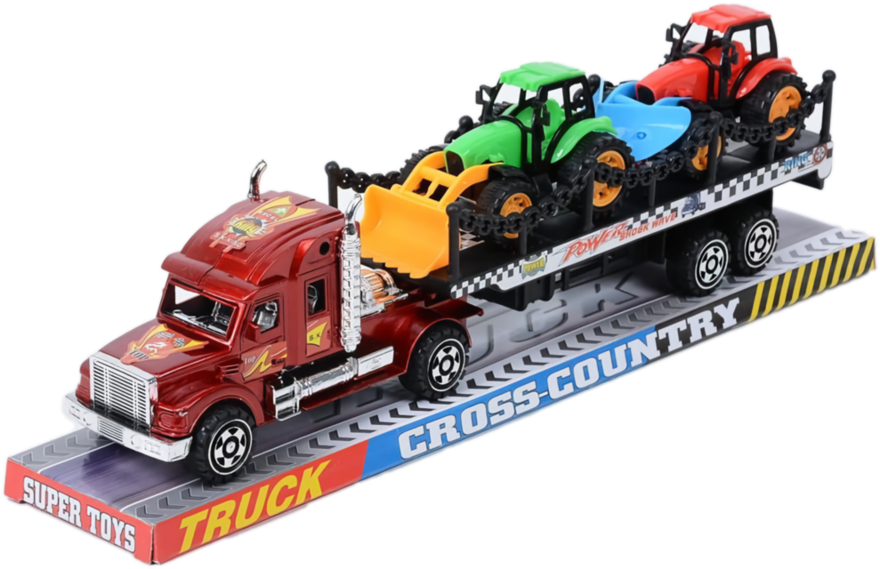 Camion cu Trailer și 2 Tractoare, 37cm