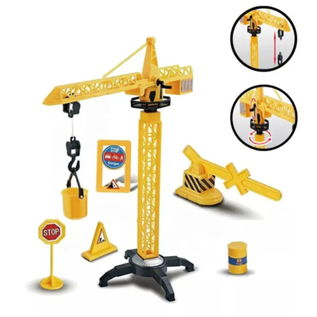 Set de Construcție cu Macara și Vehicule pentru Șantier, 13 Piese