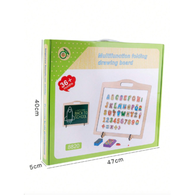 Tabla Magnetică 2 în 1 cu Litere și Cifre Colorate