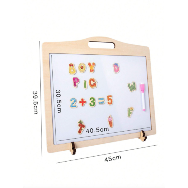 Tabla Magnetică 2 în 1 cu Litere și Cifre Colorate