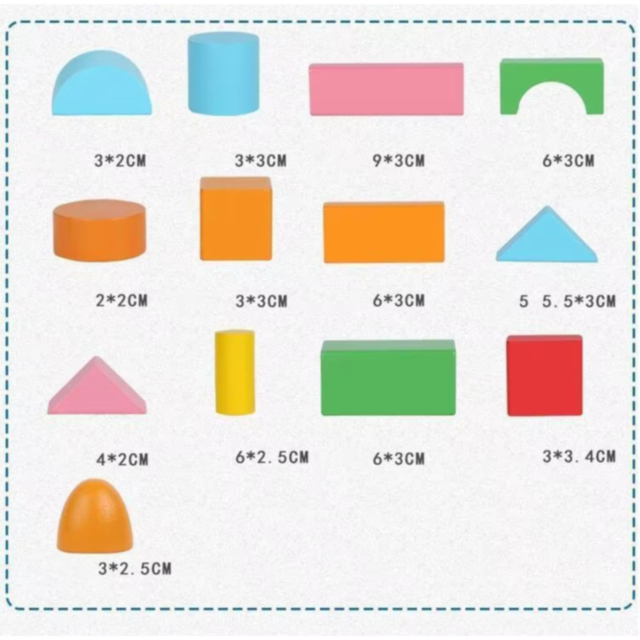Set 100 de Blocuri de Construcție din Lemn, Colorate și Educaționale