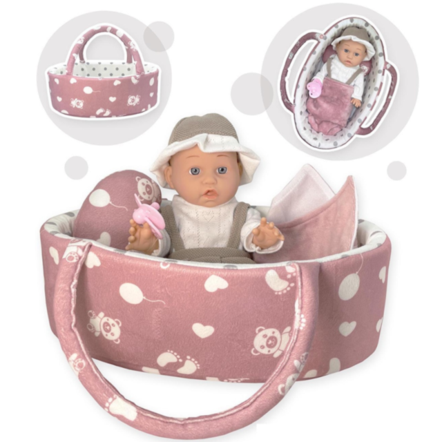 Set Păpușă „Lovely Baby” cu Landou și Accesorii