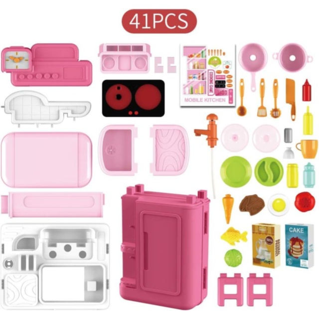 Bucătărie Portabilă pentru Copii 4 în 1 cu Accesorii